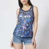 Tanktop mit Blumendruck vorne und Pailletten für Damen