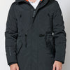 Men's Hooded Stand Collar Long Sleeve Parka Coat