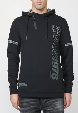 Sudadera capucha cremallera hombre negro - Koroshi 2221SU12