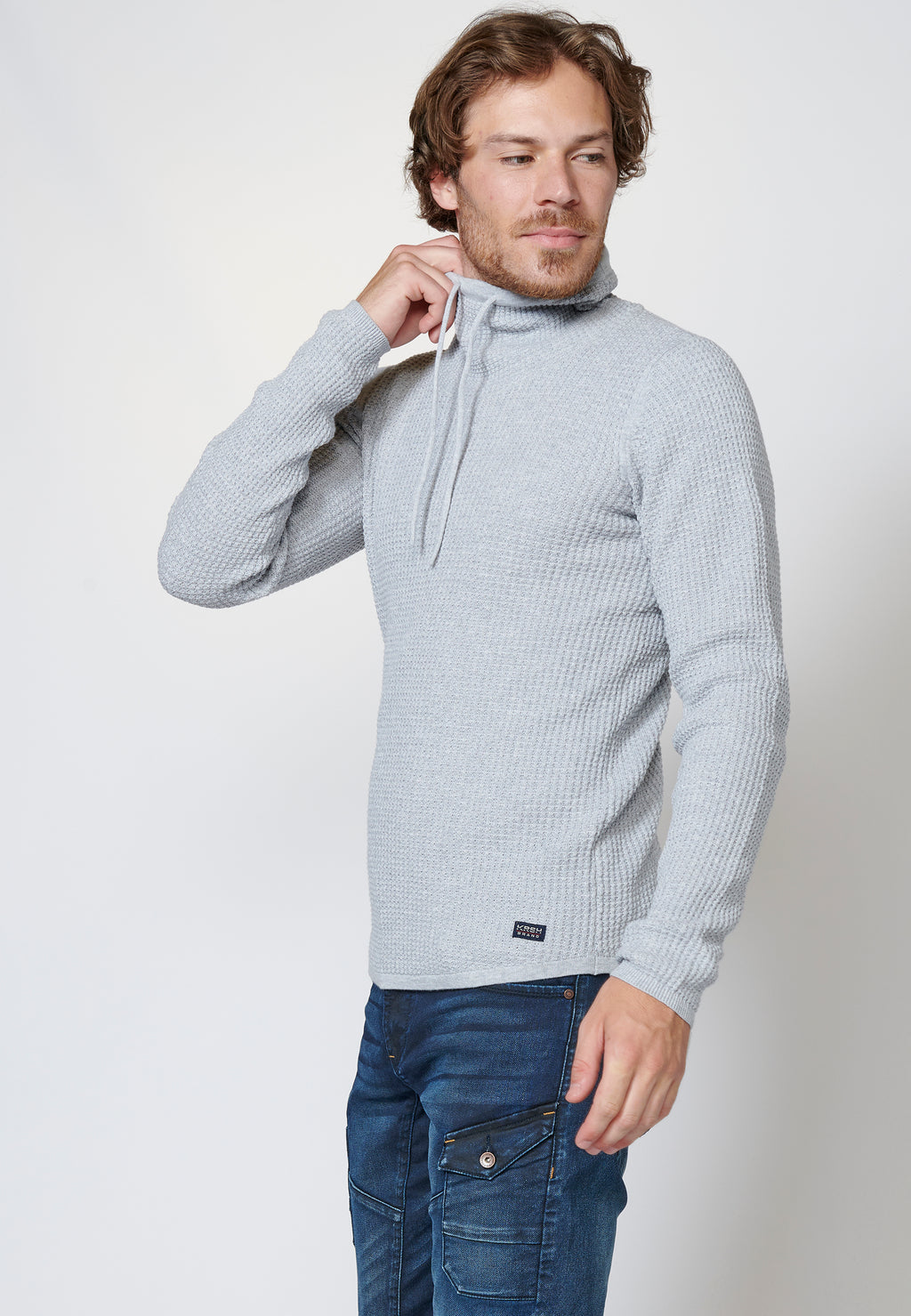 Men's High Neck Long Sleeve Cotton Sweater