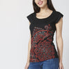 Women's ethnic sleeveless boat neck t-shirt
