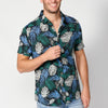 Camisa de màniga curta amb estampat de salmó tropical per a home | Roba casual