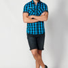 Camicia da uomo in cotone a quadri a maniche corte | Abbigliamento casual