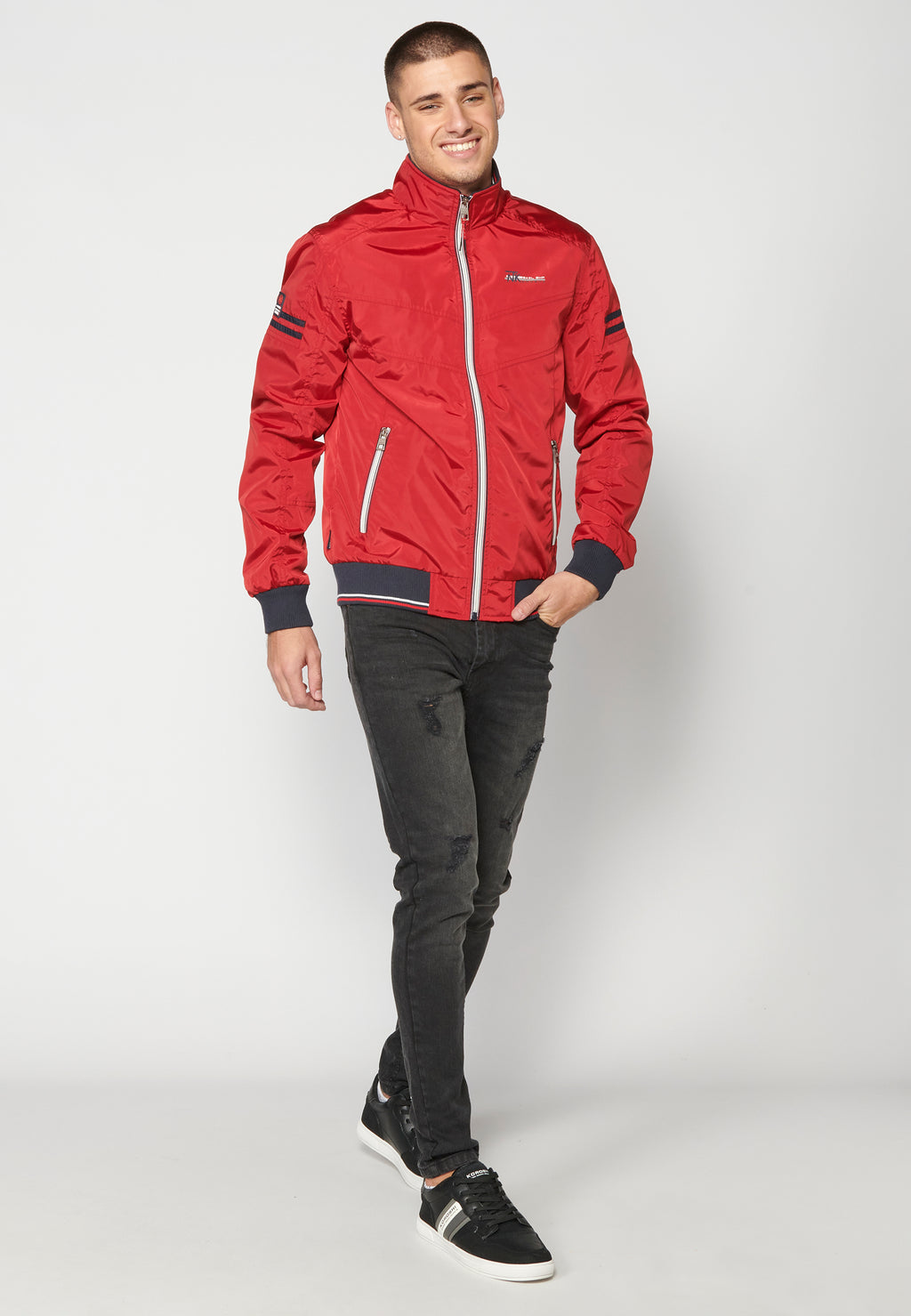 Chaqueta cazadora técnica manga larga hombre roja - Koroshi 2311JA12