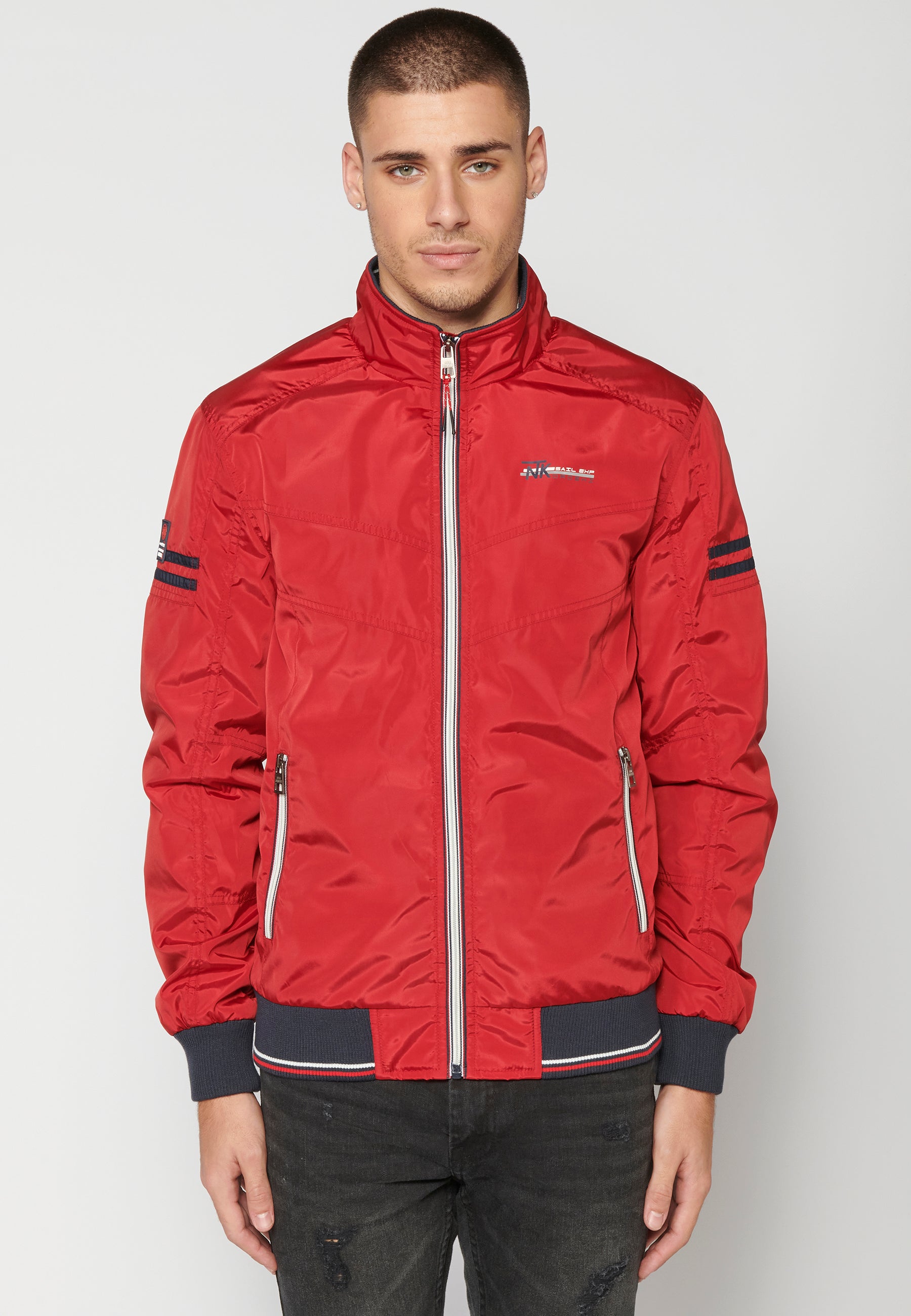 Chaqueta cazadora técnica manga larga hombre roja - Koroshi 2311JA12