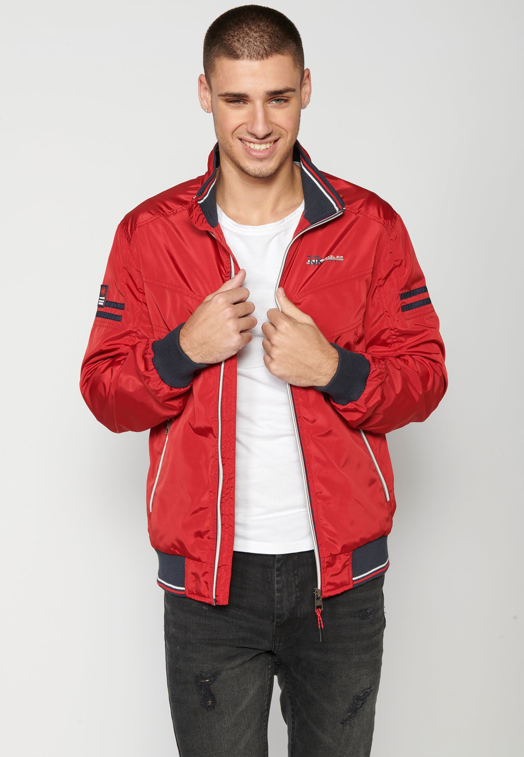 Chaqueta cazadora técnica manga larga hombre roja - Koroshi 2311JA12