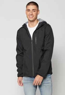 Veste zippée à capuche manches longues homme noire - Koroshi 2311JA14