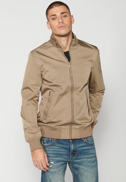 Jaqueta bomber coll alt cremallera màniga llarga home beix - Koroshi 2311JA15