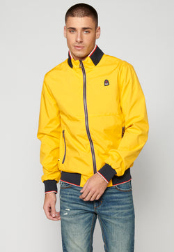 Men's yellow long sleeve zipper rib collar bomber jacket - Koroshi 2311JA16