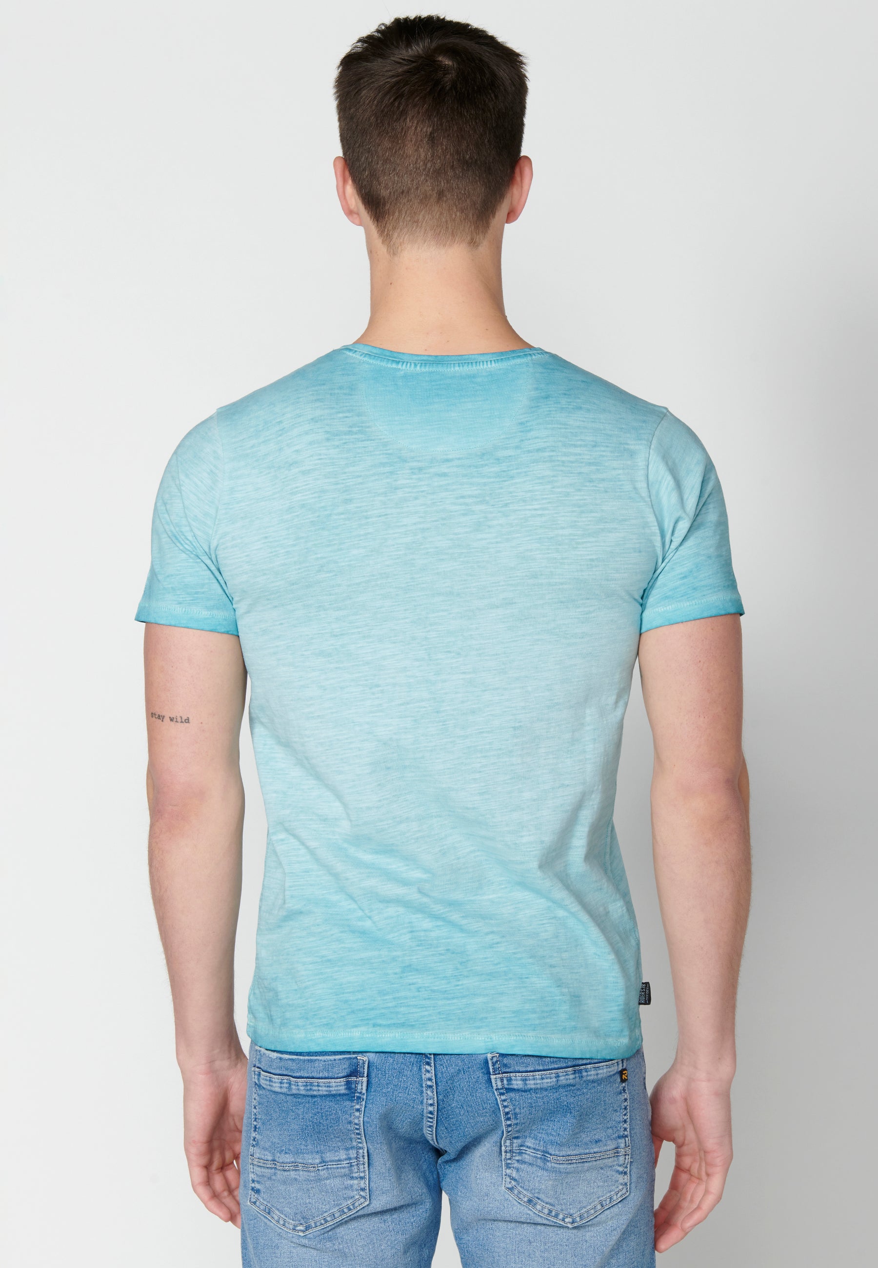 Mint men's printed round neck short sleeve t-shirt - Koroshi 2311MC29