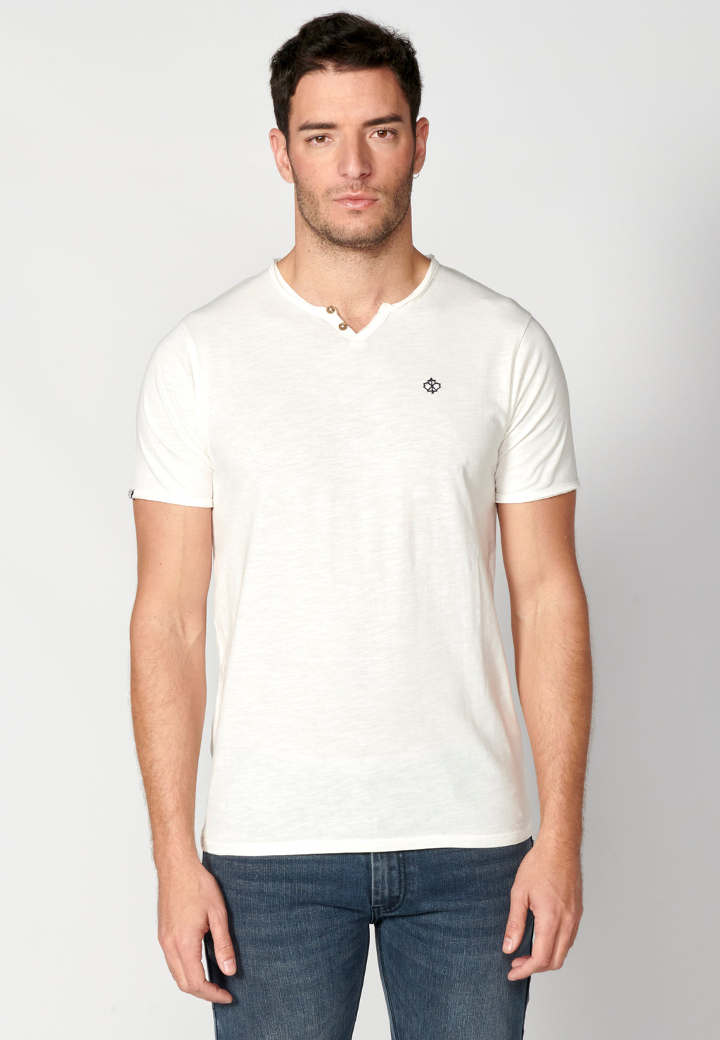 Camiseta manga corta cuello con botones hombre cruda - Koroshi 2311MC62