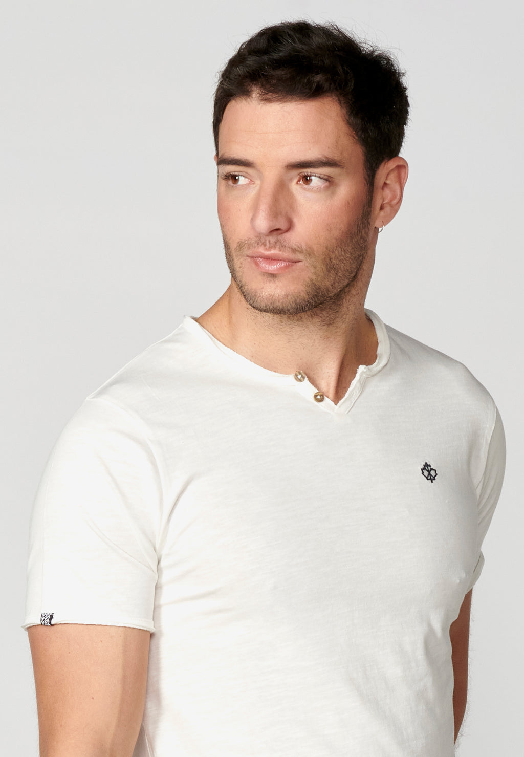 Camiseta manga corta cuello con botones hombre cruda - Koroshi 2311MC62