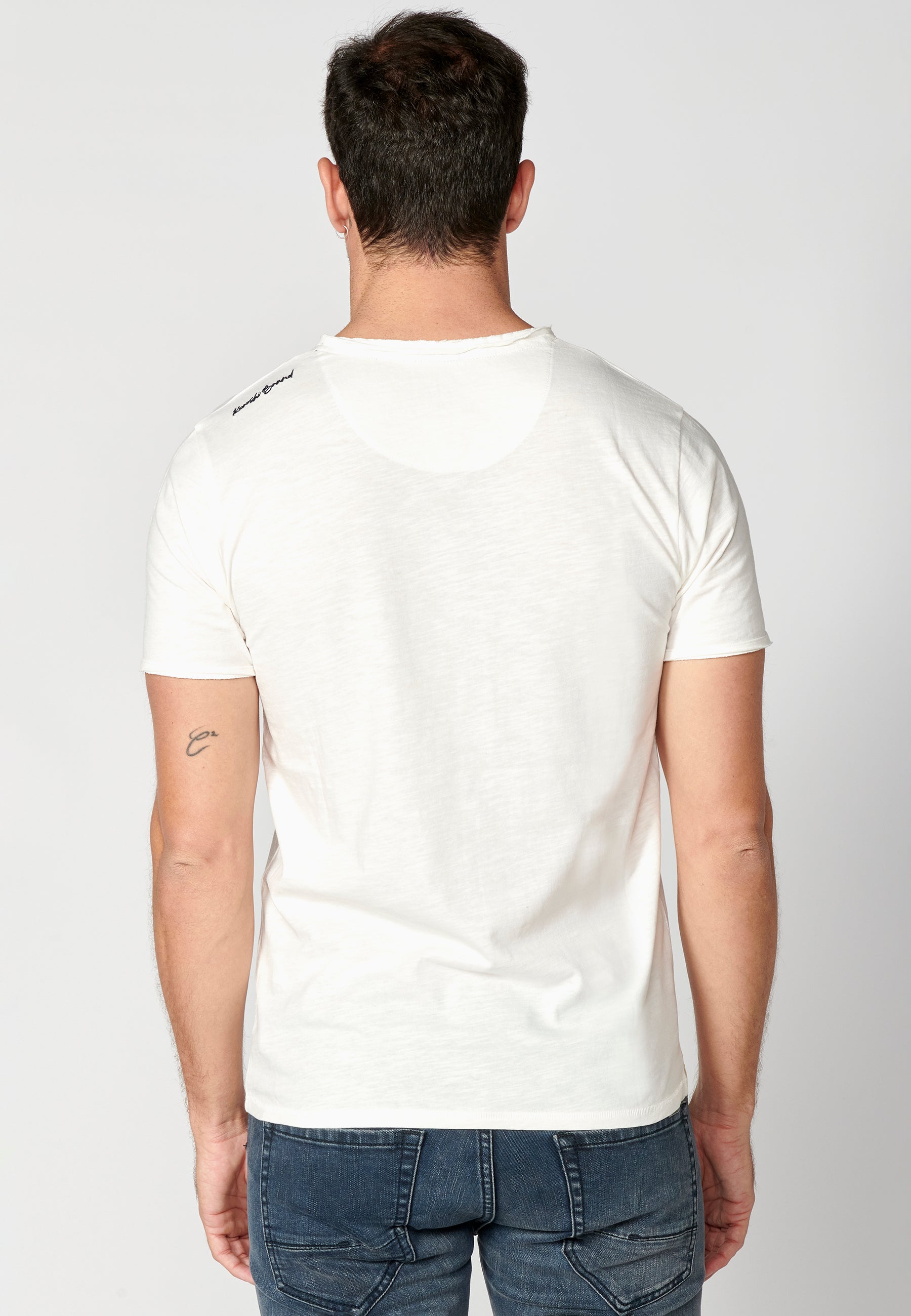 Camiseta manga corta cuello con botones hombre cruda - Koroshi 2311MC62