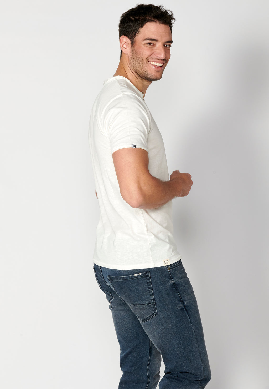 Camiseta manga corta cuello con botones hombre cruda - Koroshi 2311MC62
