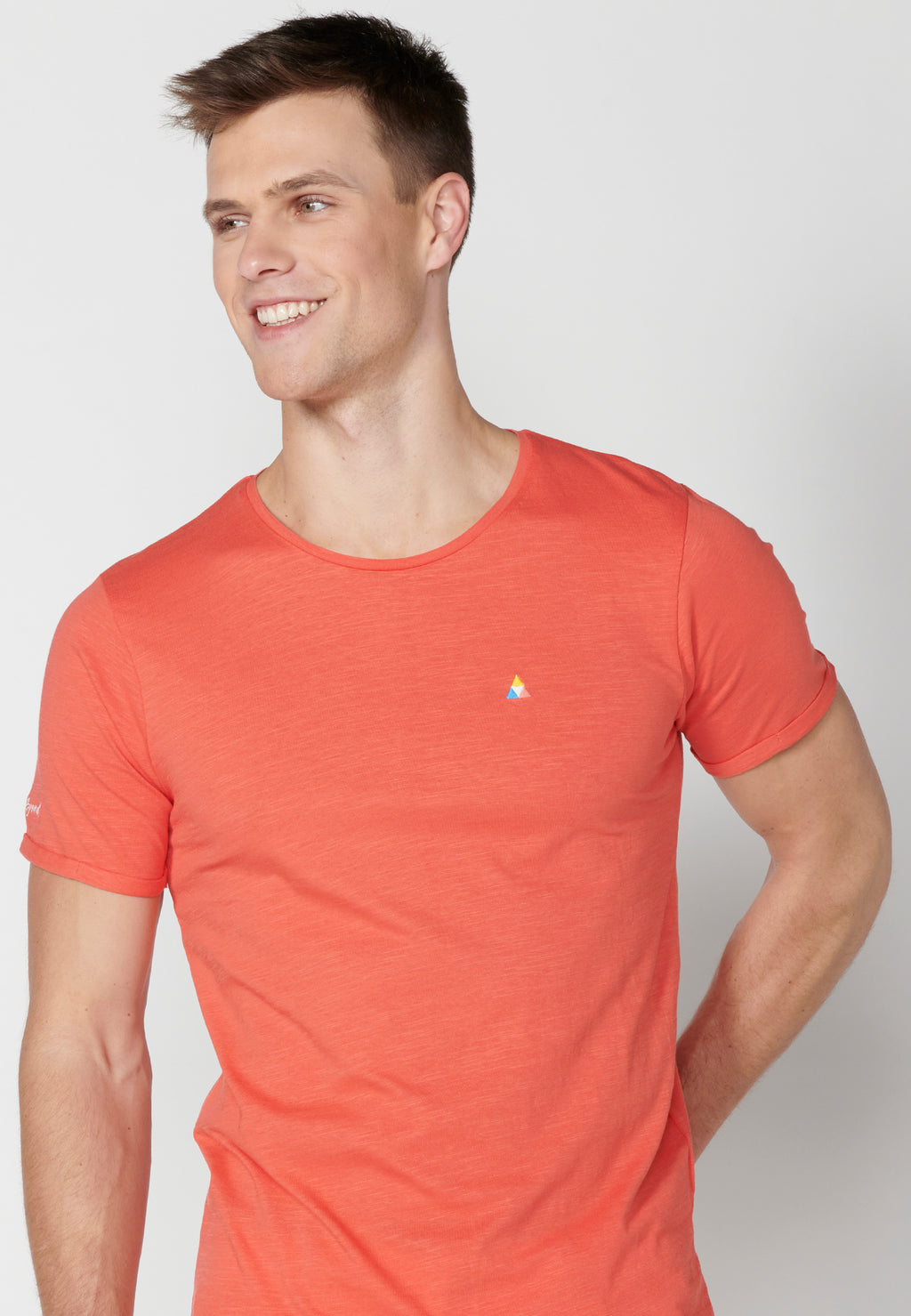 T-shirt basique col rond manches courtes homme rose - Koroshi 2311MC63