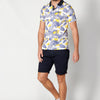 Tropical printed cotton short-sleeved polo shirt for men | Casual Clothing