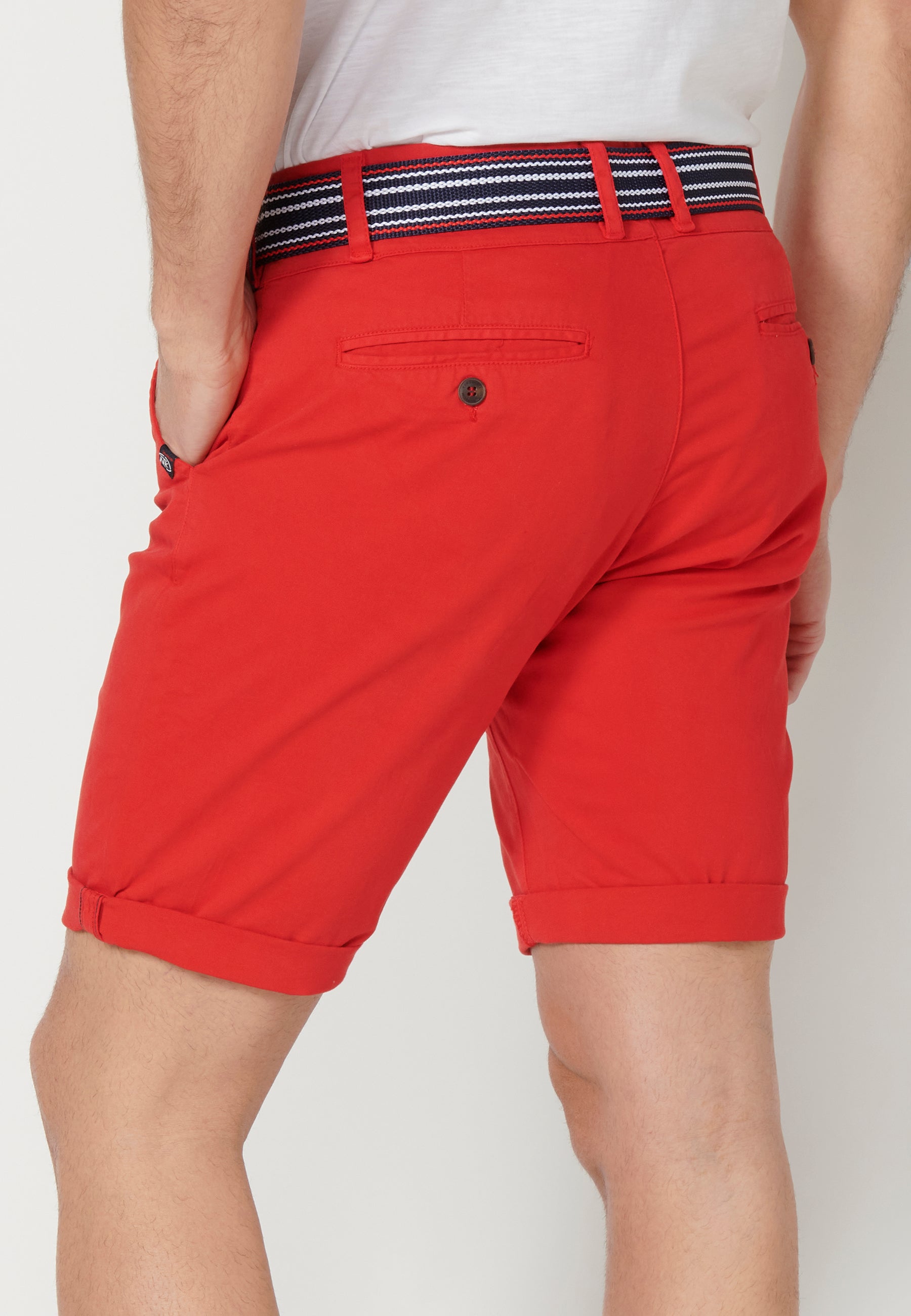 Ceinture marinière rouge finition chinoise pour homme - Koroshi 2311PS07