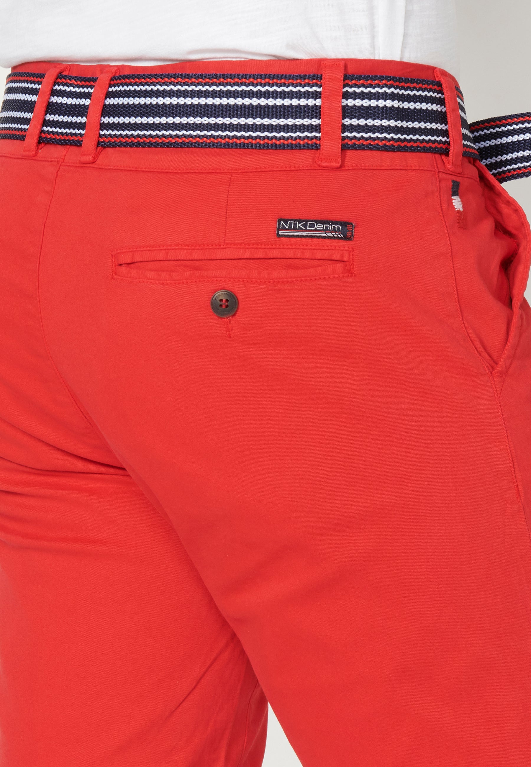 Ceinture marinière rouge finition chinoise pour homme - Koroshi 2311PS07