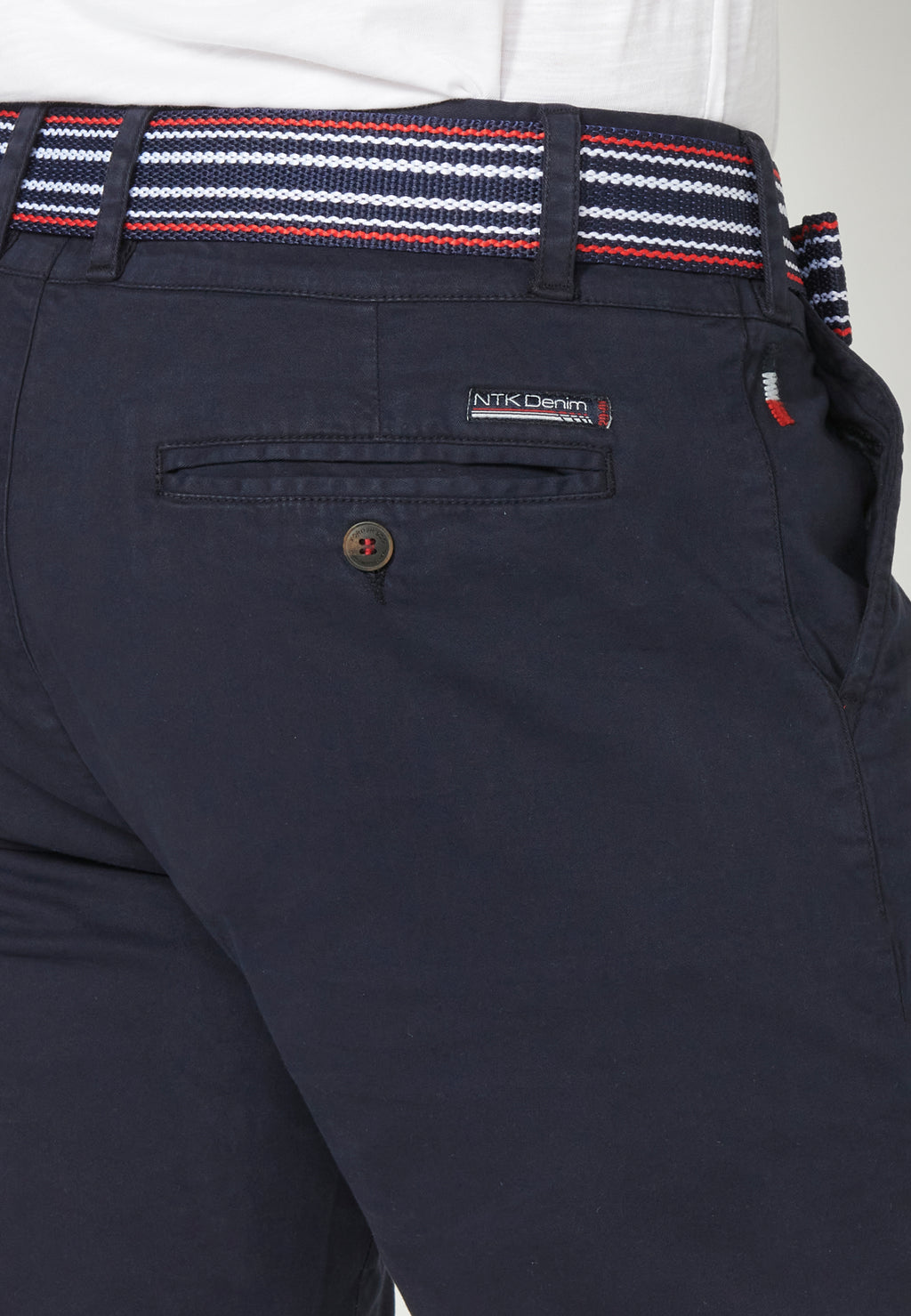 Bermuda shorts with turn-finish sailor belt for men navy - Koroshi 2311PS07