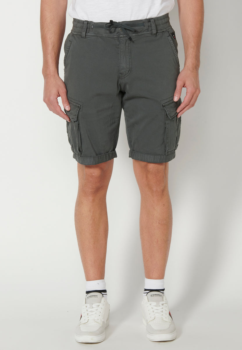 Bermuda càrrec 6 butxaques home gris - Koroshi 2311PS12