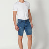 Regular fit stretch denim bermuda shorts for men | Casual Clothing