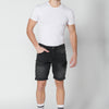 Regular fit stretch denim bermuda shorts with four pockets for men | casual clothing