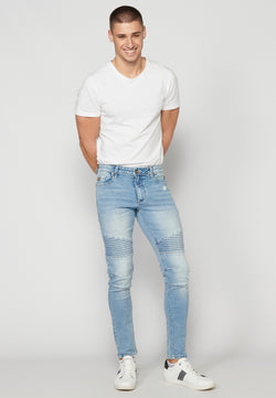 Light blue men's skinny jeans - Koroshi 2311PT21