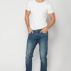 Long straight slim denim pants with five pockets for men | Casual Clothing