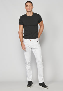 Pantalon chino droit en jean blanc pour homme - Koroshi 2311PT31
