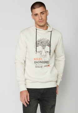 Dessuadora coll alt estampada màniga llarga home cru - Koroshi 2311SU19