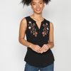 Women's Floral Embroidery Sleeveless Blouse | Current Fashion