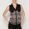 Women's Ethnic Print Sleeveless Blouse | Current Fashion