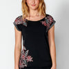 Short sleeve top with floral print for women | Current Fashion