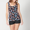 Tanktop mit Spitzendetails und Ethno-Print für Damen | aktuelle Mode