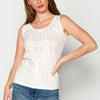 Camiseta top sin mangas con detalles bordados de algodón para mujer | Moda Actual