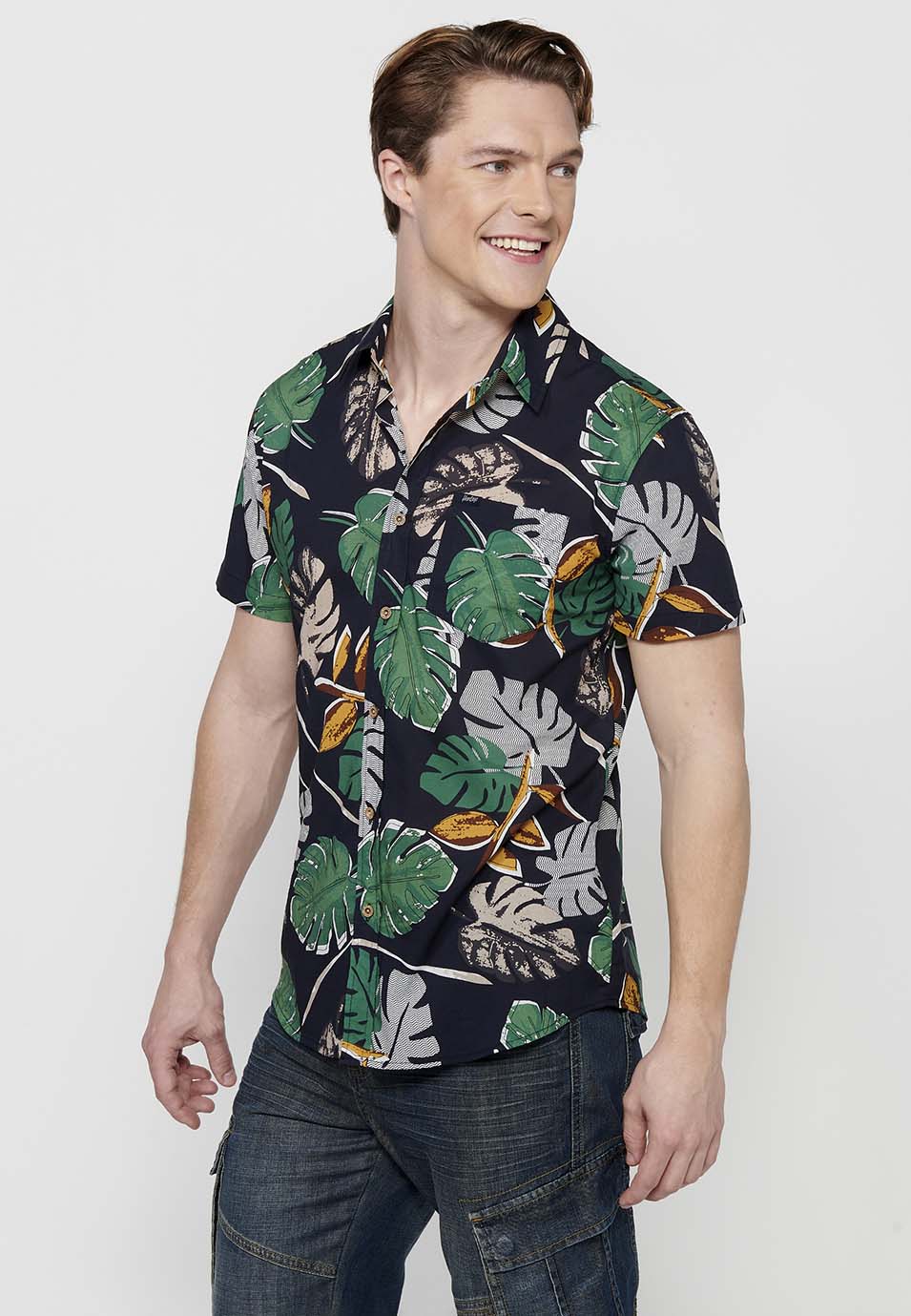 Camisa estampat floral màniga curta home multicolor - Koroshi 2411CC46