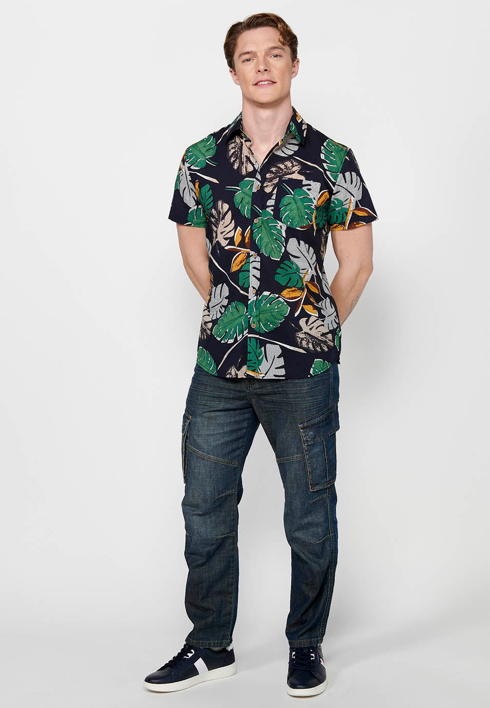 Camisa estampat floral màniga curta home multicolor - Koroshi 2411CC46