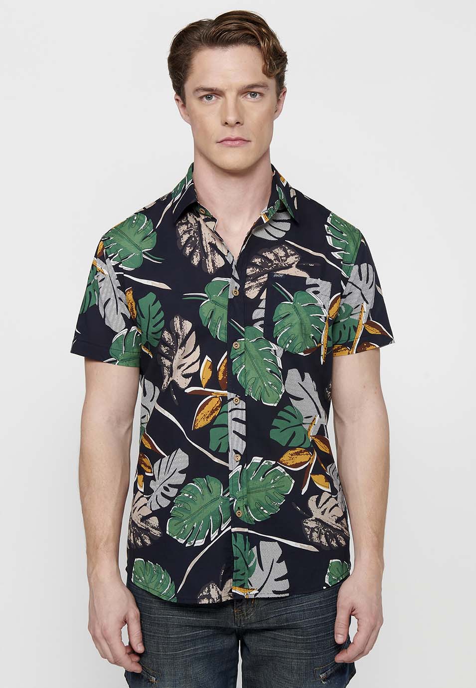 Camisa estampat floral màniga curta home multicolor - Koroshi 2411CC46