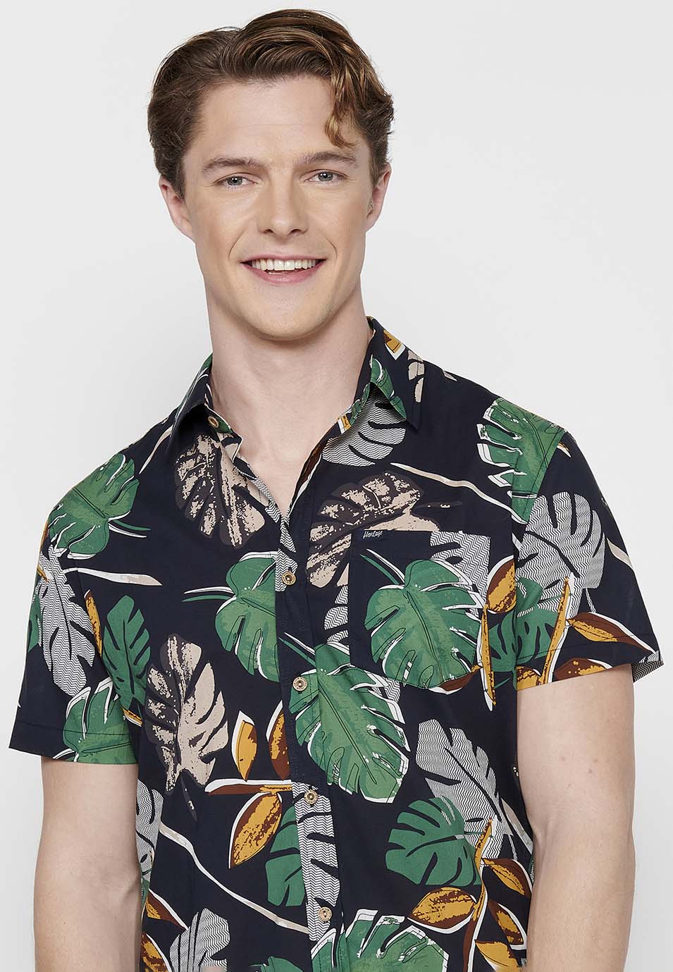 Camisa estampat floral màniga curta home multicolor - Koroshi 2411CC46
