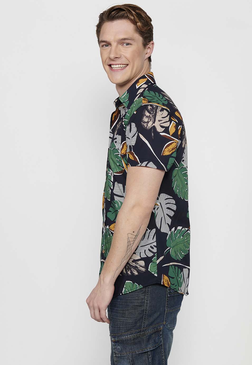 Camisa estampat floral màniga curta home multicolor - Koroshi 2411CC46