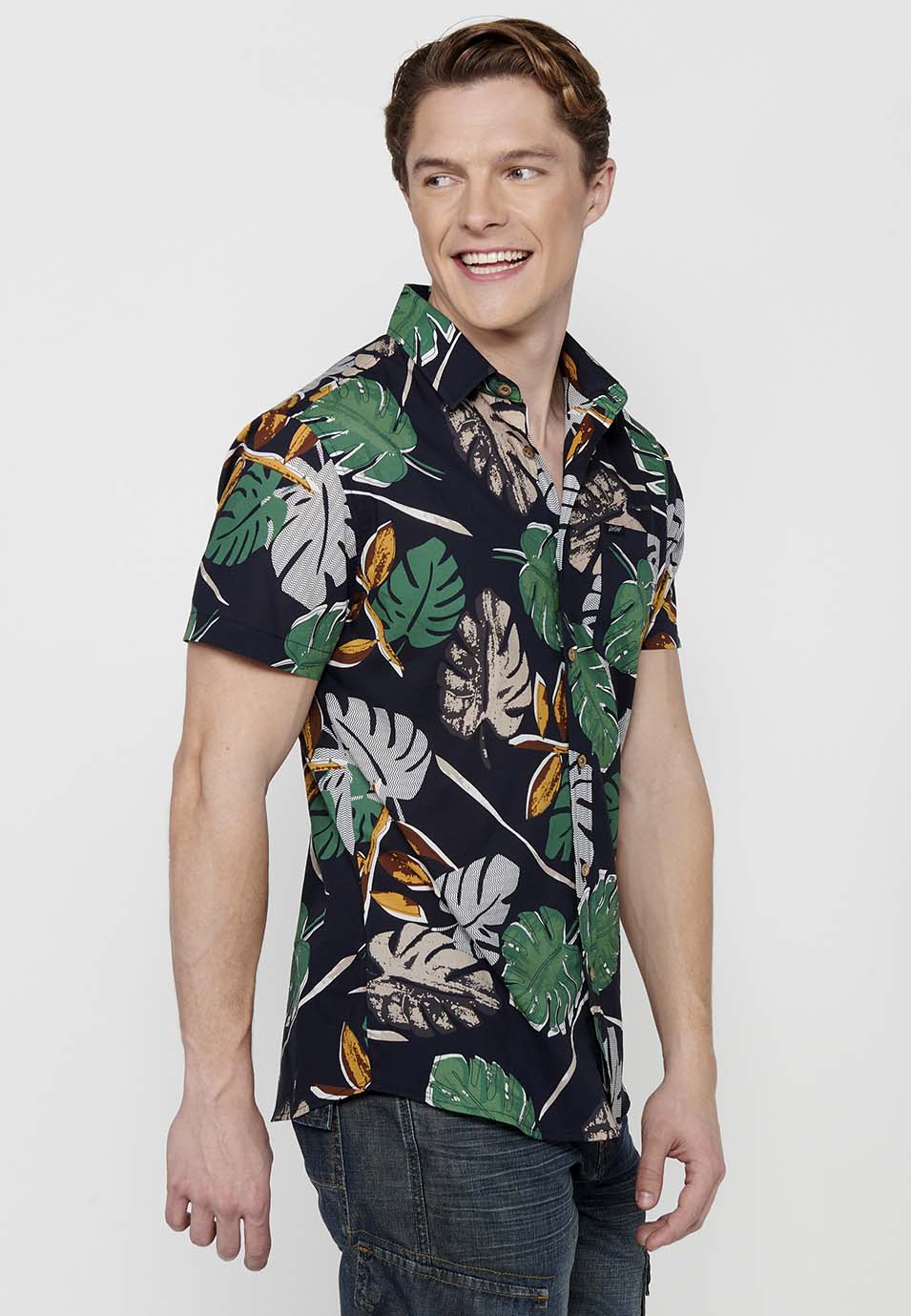 Camisa estampat floral màniga curta home multicolor - Koroshi 2411CC46