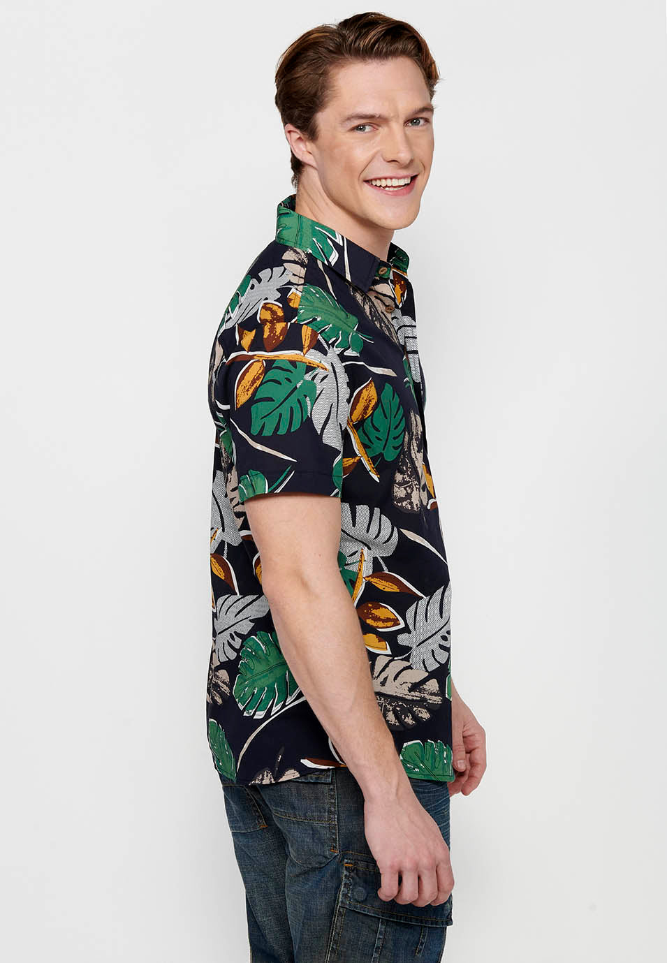 Camisa estampat floral màniga curta home multicolor - Koroshi 2411CC46