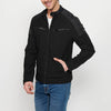 Men's Round Neck Cotton Bomber Jacket with Zipper Front Closure | Casual Clothing