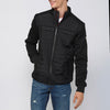 Men's Long Sleeve Round Neck Zip Front Closure Bomber Jacket with Front Details | Casual Clothing