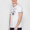 T-shirt da uomo a maniche corte in cotone con scollo a V con bottoni | Abbigliamento casual