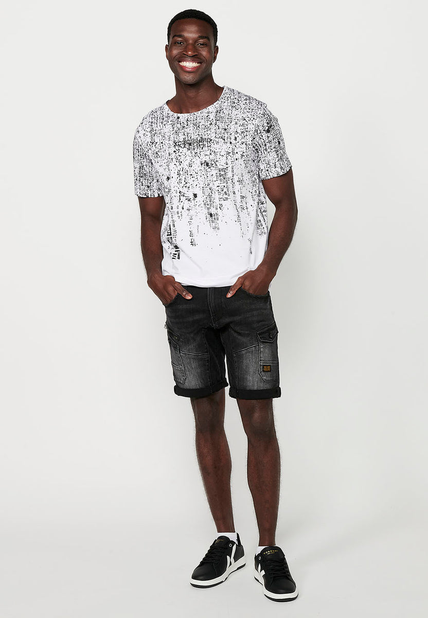 Camiseta estampada manga corta hombre blanca - Koroshi 2411MC08