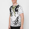 Short sleeve t-shirt, black and white print for men | Casual Clothing