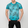 T-shirt in cotone a maniche corte, stampa floreale menta per uomo | Abbigliamento casual