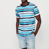 Samarreta de màniga curta, estampat de ratlles i coll rodó, multicolor per a home | Roba casual