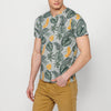 T-shirt manches courtes en coton imprimé tropical multicolore pour homme | Vêtements décontractés